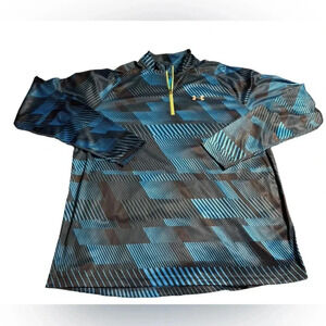 Under Armour Men's XL Fitted Blue & Black Geometric Pullover Running Shirt